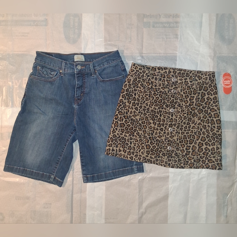 Wonder Nation Skirt and Levis Shorts Package, Girls size 10